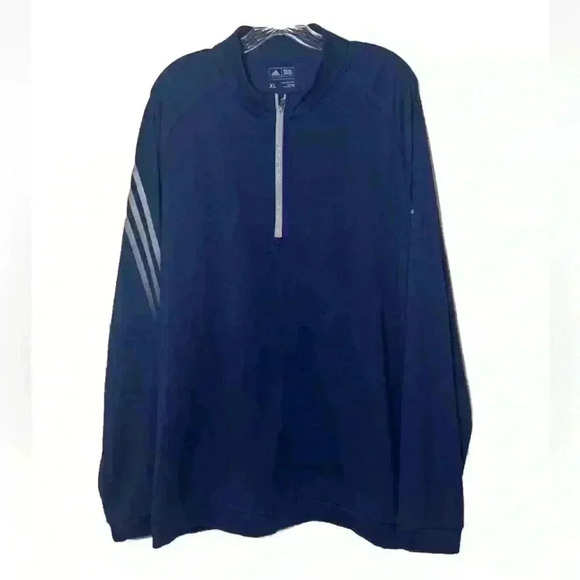 MEN’S ADIDAS 3-STRIPES 1/3 ZIP TRAINING TOP XL Navy Sport Athlete Golf - Picture 1 of 10